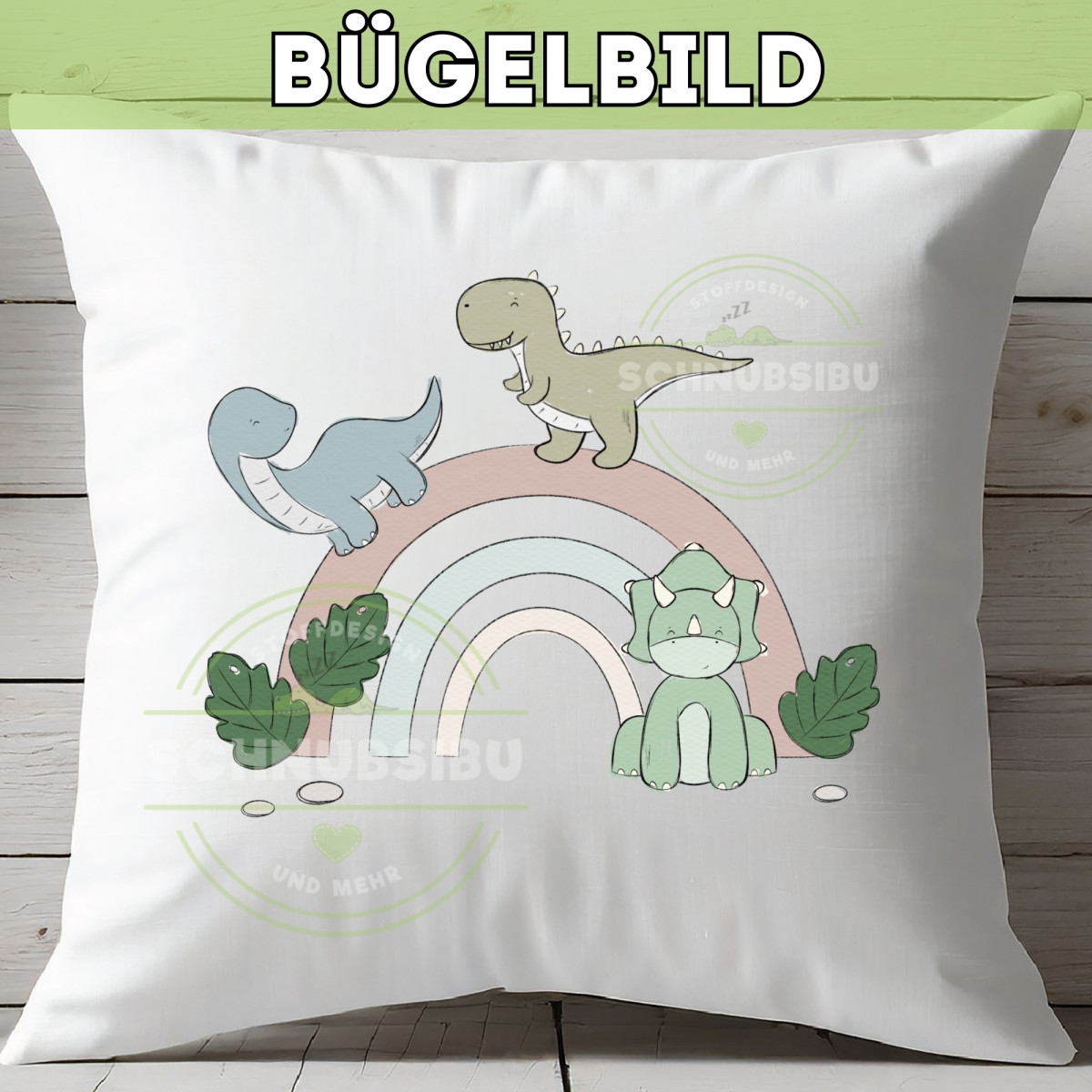 Bügelbild Happy Dinos